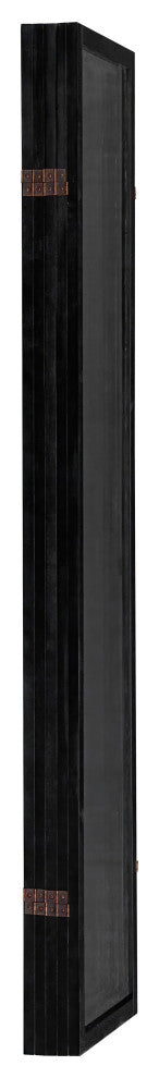 6' Tall Clear Screen Black, 5 Panel