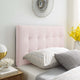 Contemporary Modern Bedroom Twin Size Tufted Headboard, Velvet Fabric, Pink