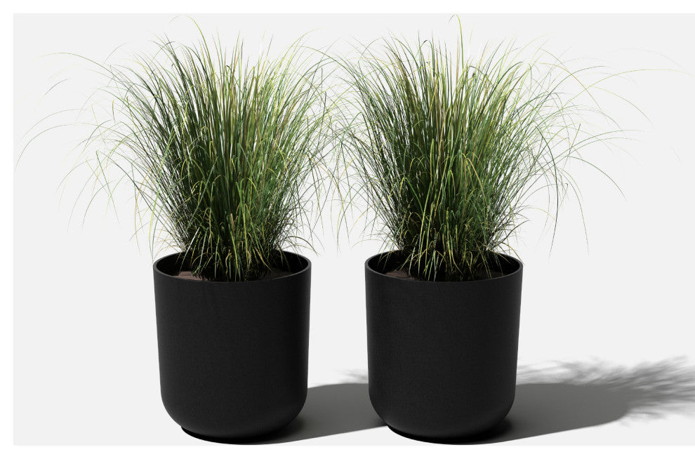 Pure Series Kona Planter, Black, 20", 2 Pack