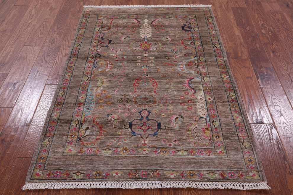3' 6" X 5' 1" Persian Tabriz Hand Knotted Wool Rug Q10032