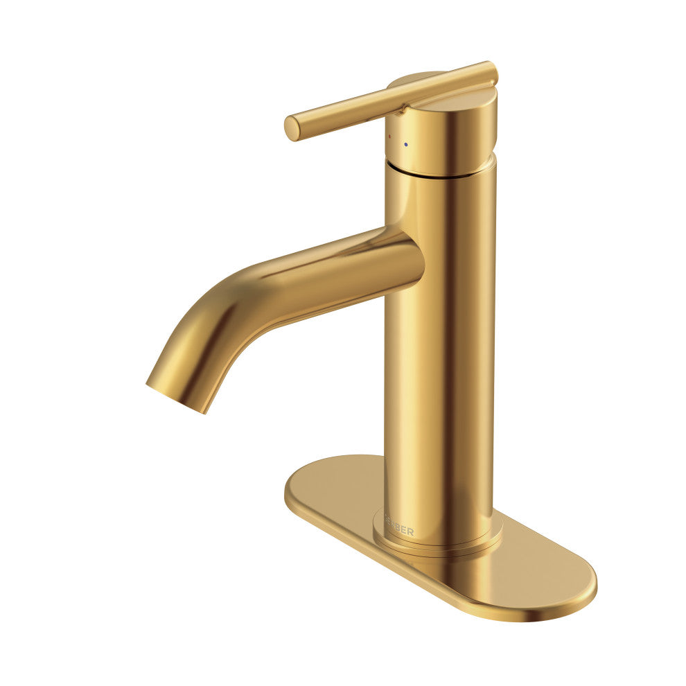 Parma 1H Bath Faucet, Metal Touch Down Drain, Deck Plate, 1.2gpm, Brushed Bronze