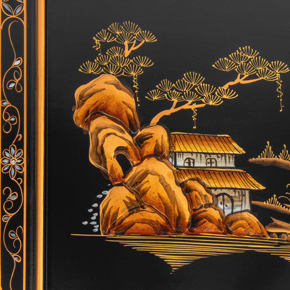 Black Lacquer Dresser Landscape
