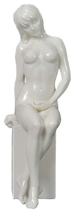 Daydreams Nude Female Statue, Glazed Porcelain