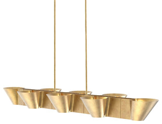 Reeve 8-Light Linear Island Pendant Vintage Gold Leaf Finish