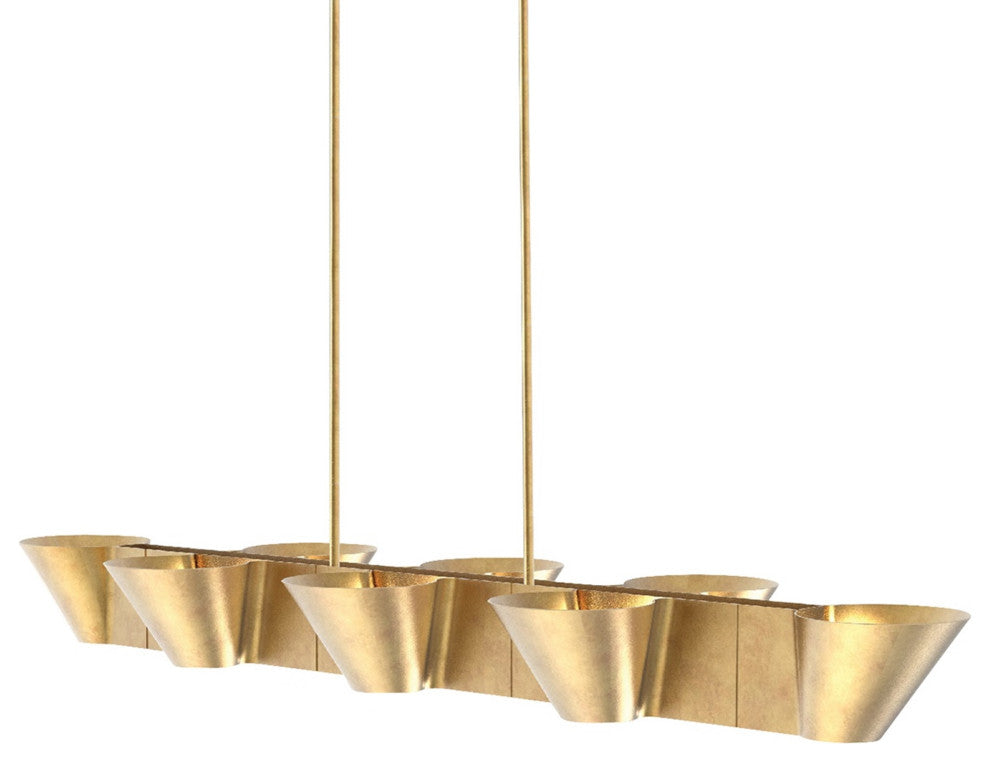 Reeve 8-Light Linear Island Pendant Vintage Gold Leaf Finish