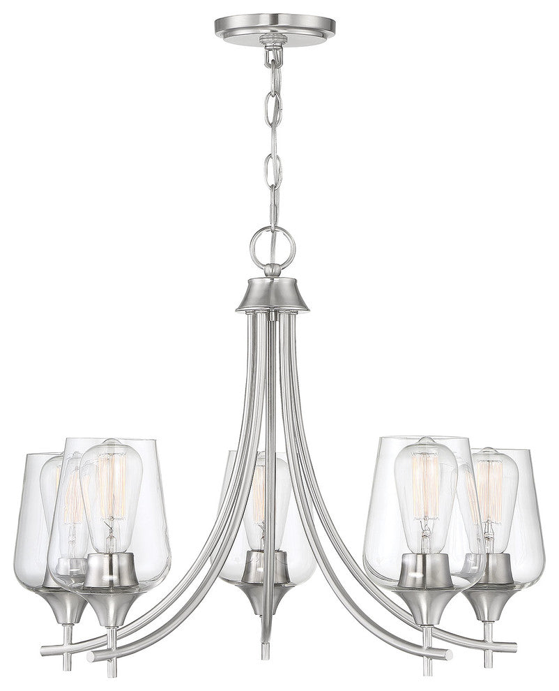Octave 5-Light Chandelier, Satin Nickel