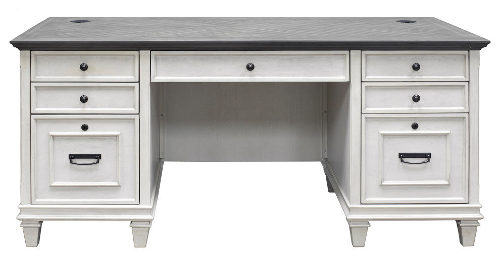 Martin Furniture Hartford Double Pedestal Desk, White