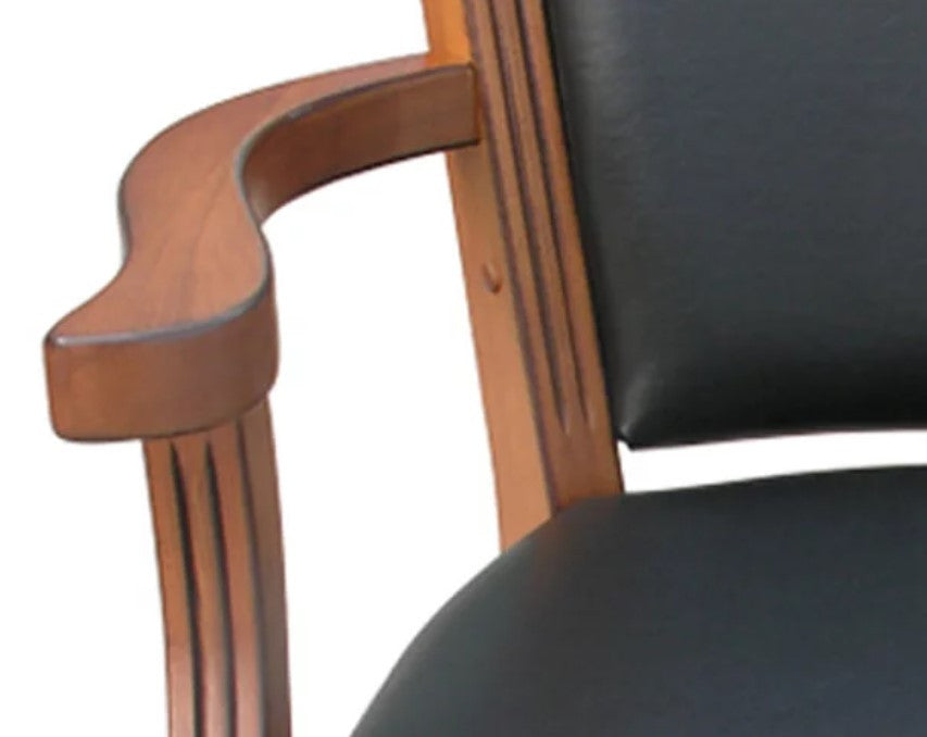 Set of 4 Office Chair, Hardwood Frame With Black Faux Leather Seat & Padded Back