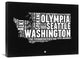 "Washington Black and White Map" Fine Art Print