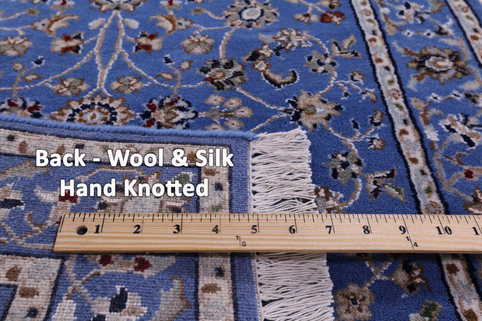 Persian Nain Wool and Silk Handmade Runner Rug 2' 8" X 18' 0" Q11660