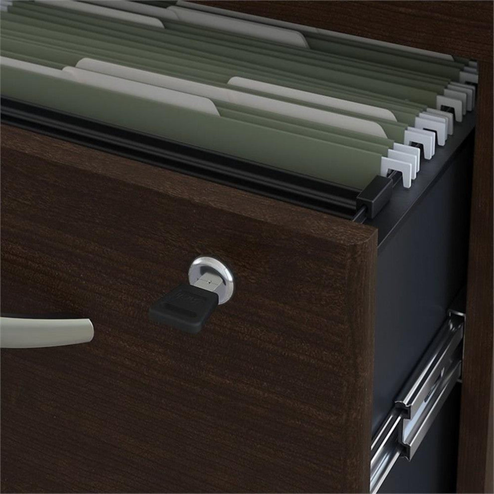 Series C 60W x 24D Office Desk with Drawers in Mocha Cherry - Engineered Wood
