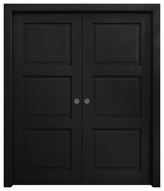 Sliding Double Pocket Doors 60x84 in| Ego 5010 Painted Black Oak