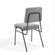 Side Dining Chair, Fabric, Metal, Black Gray, Modern, Bistro Restaurant