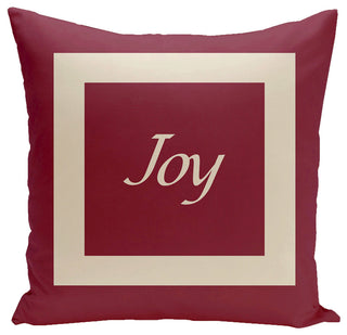 Holiday Brights Collection Joy Pillow, Cranberry, 26"x26"