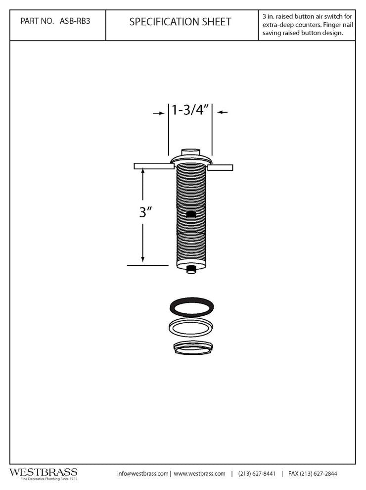 Replacement Raised Button Disposal Air Switch Trim, Stainless Steel