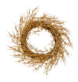 22" Glitter Coral Twig Wreath, Gold