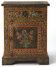 Black And Gold Vintage Hand Painted One Drawer Accent Chest