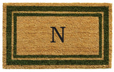Sage Green Border 18"x30" Monogram Doormat, Letter N