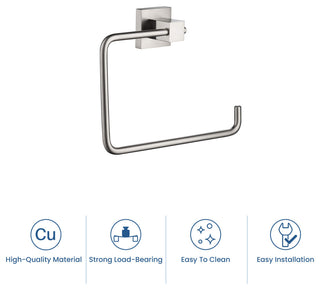 Cube Bathroom Towel Ring, Brushed Nickel