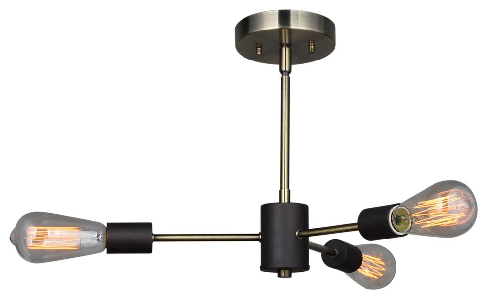 Ethan 3-Light Chandelier, Brass/Bronze, Vintage ST64