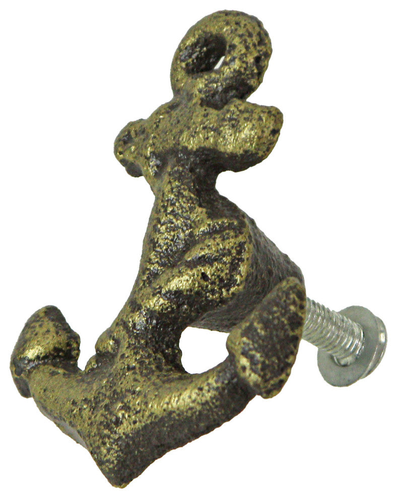 Bronze Cast Iron Ship Anchor Drawer Pull Decorative Cabinet Knob Set of 6