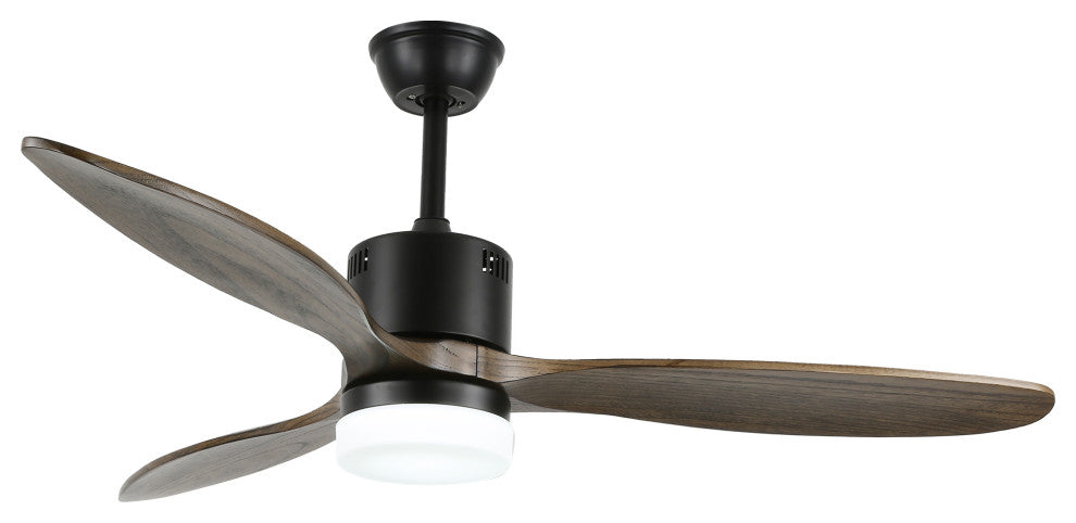52" Solid Wood Ceiling Fan With Remote Control and Light Kit