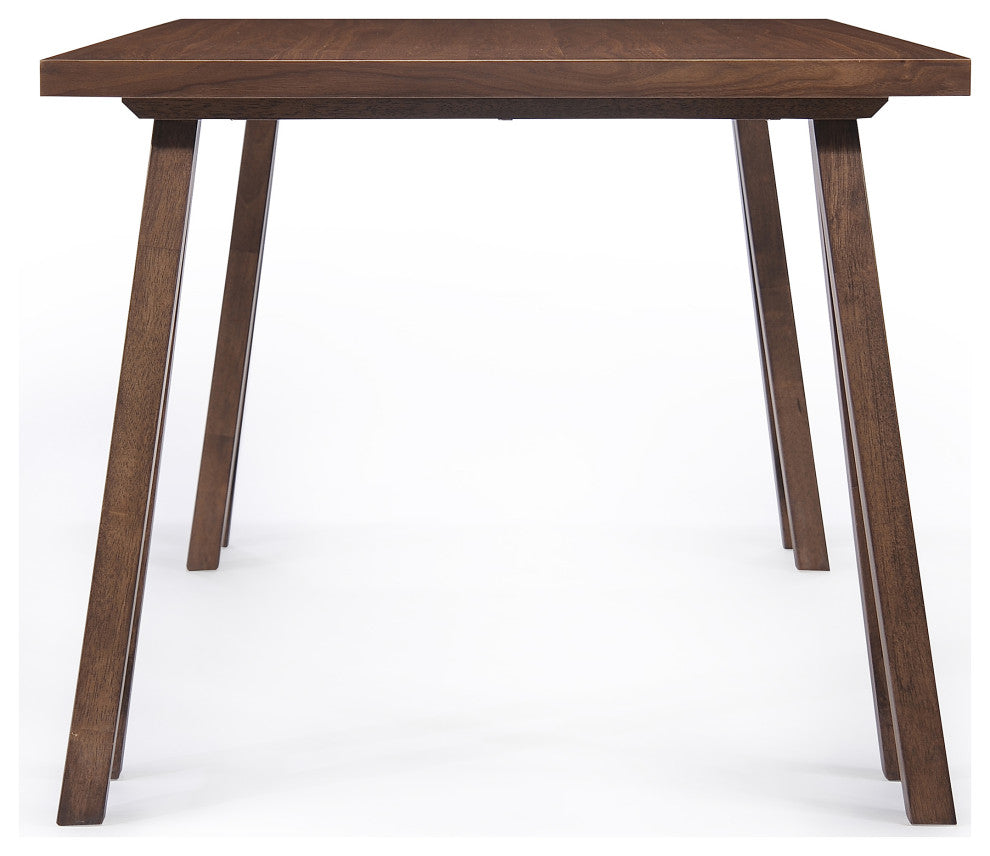 GDF Studio 7-Piece Sambora Farmhouse Dining Set With Rich Mahogany Chairs, Natural Walnut