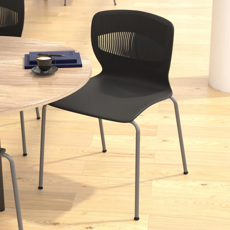 Hercules Series Commercial Grade 770 lb. Capacity Ergonomic Stack Chair, Black