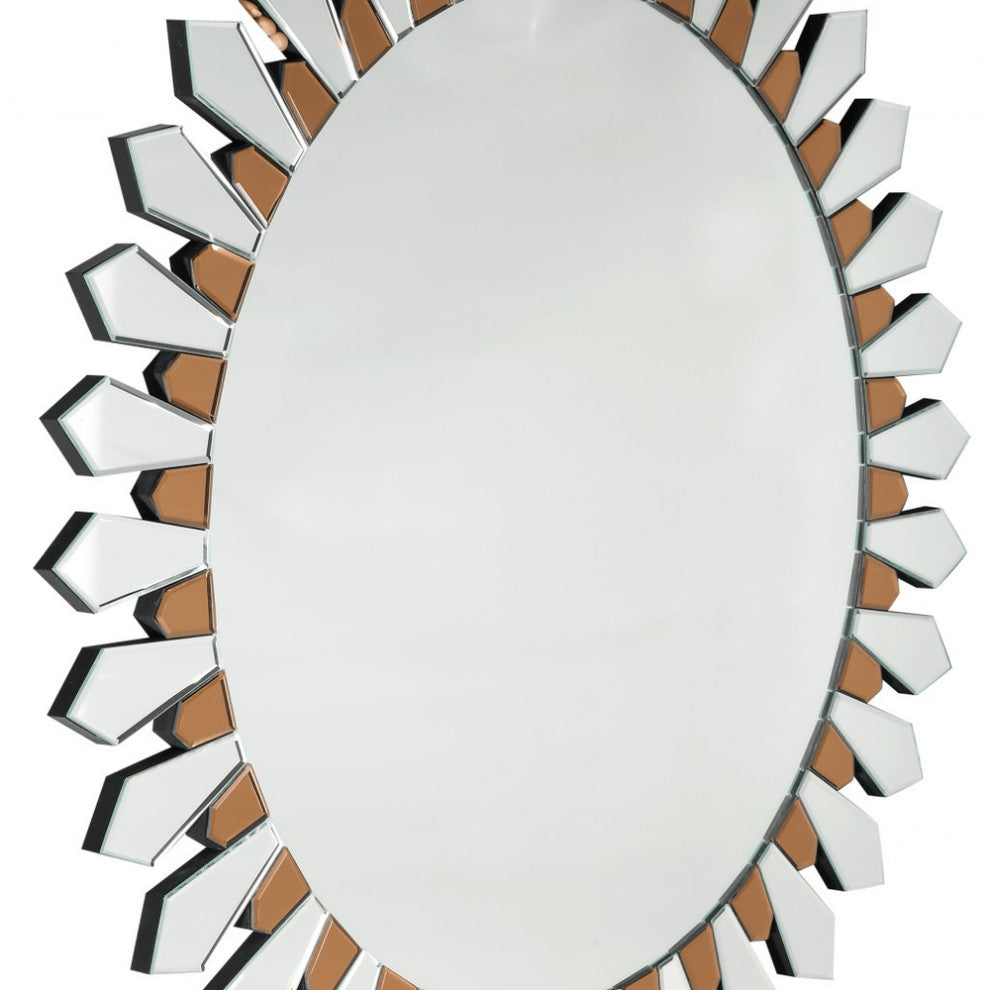 Gold Round Accent Glass Mirror