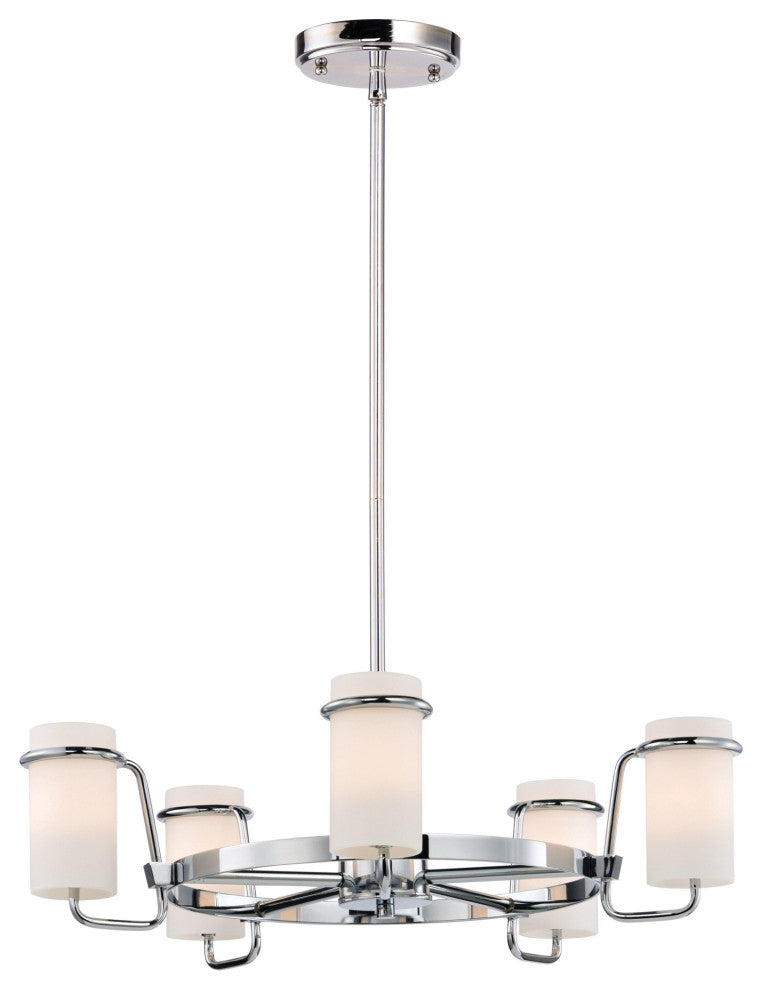 Maxim 22027 Avant 5 Light 22"W Pillar Candle Chandelier - Polished Chrome