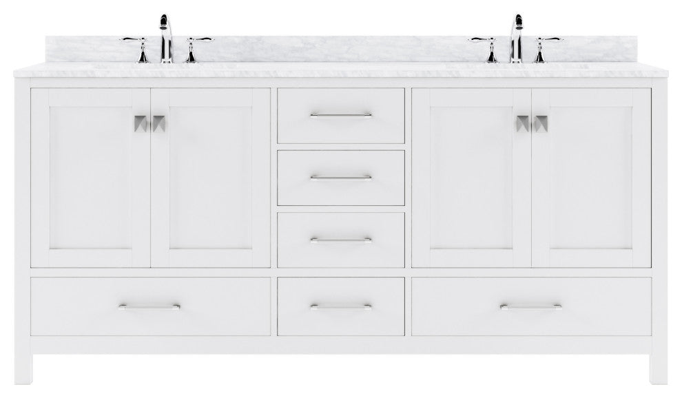 Caroline Avenue Vanity, White, 72"x22"x34", Double Vanity
