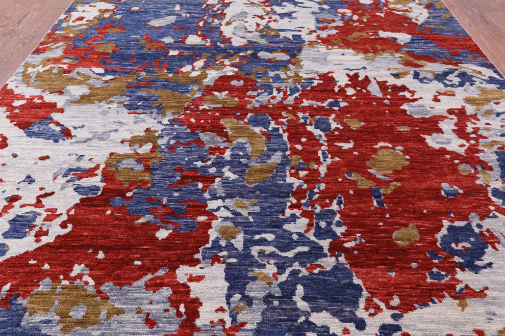 8' 11" X 11' 7" Modern Hand-Knotted Wool Rug Q8576