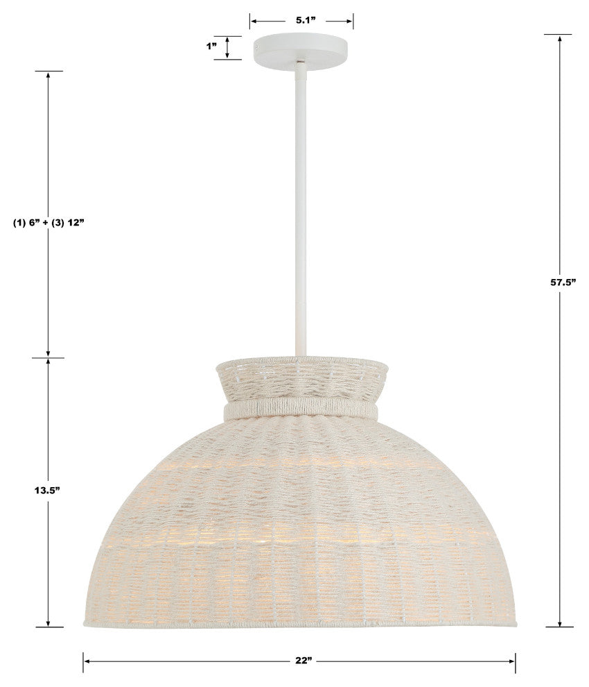 Reese 4-Light Matte White Pendant