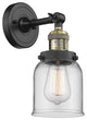 Small Bell 1-Light LED Sconce, Black Antique Brass, Glass: Clear