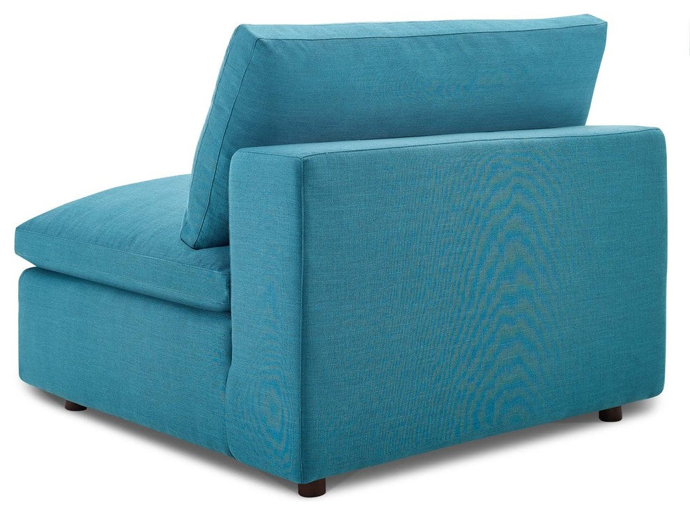 Modern Contemporary Urban Living Sectional Sofa Set, Aqua Blue