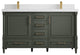 Aberdeen 60 Double Bathroom Vanity in Pewter Green 2" White Quartz