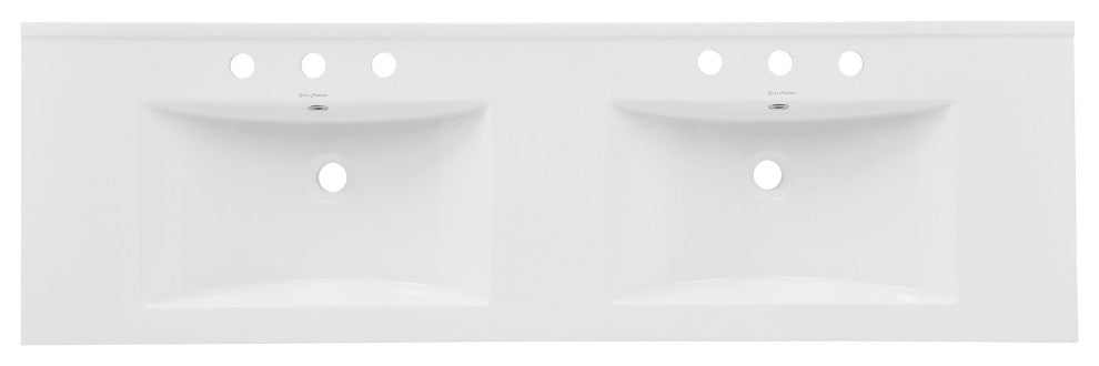 60" Vanity Top Bathroom Sink With 3 Holes