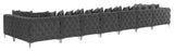 Tremblay Velvet Upholstered 9-Piece Modular U-Shaped Sectional, Grey