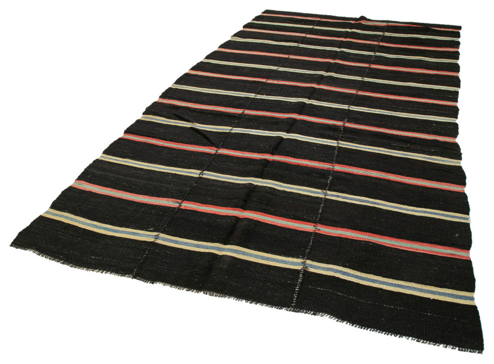 Rug N Carpet - Handmade Anatolian 6' 7'' x 12' 3'' Vintage Goat Hair Kilim Rug