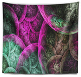 Pink Green Dramatic Clouds Abstract Wall Tapestry, 80"x68"