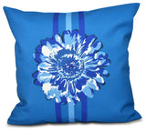 Flower Child 2, Floral Print Pillow, Blue, 16"x16"
