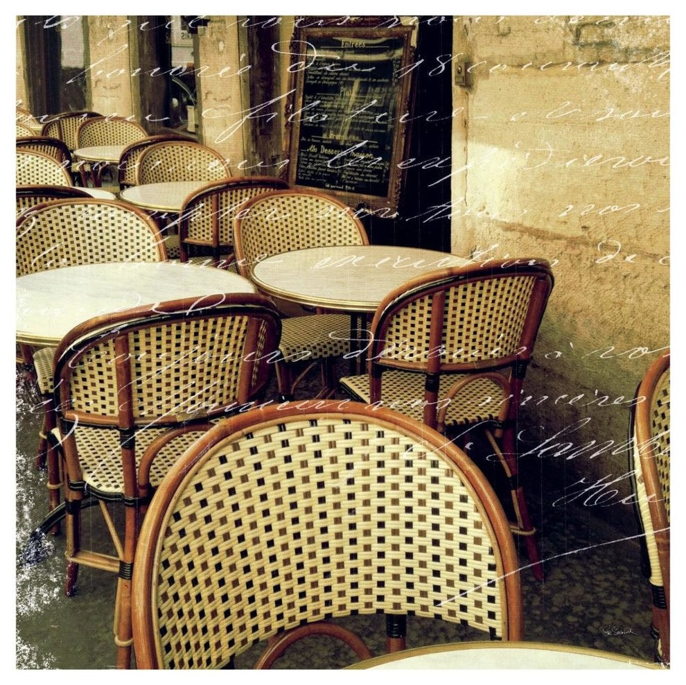 "Paris Bistro Letter" Digital Paper Print by Sue Schlabach, 32"x32"