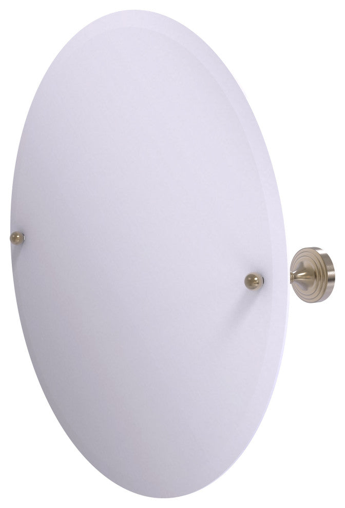 Sag Harbor Frameless Round Beveled Edge Tilt Mirror, Antique Pewter