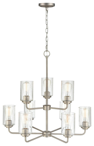 9 Light 28 in. Satin Nickel Chandelier