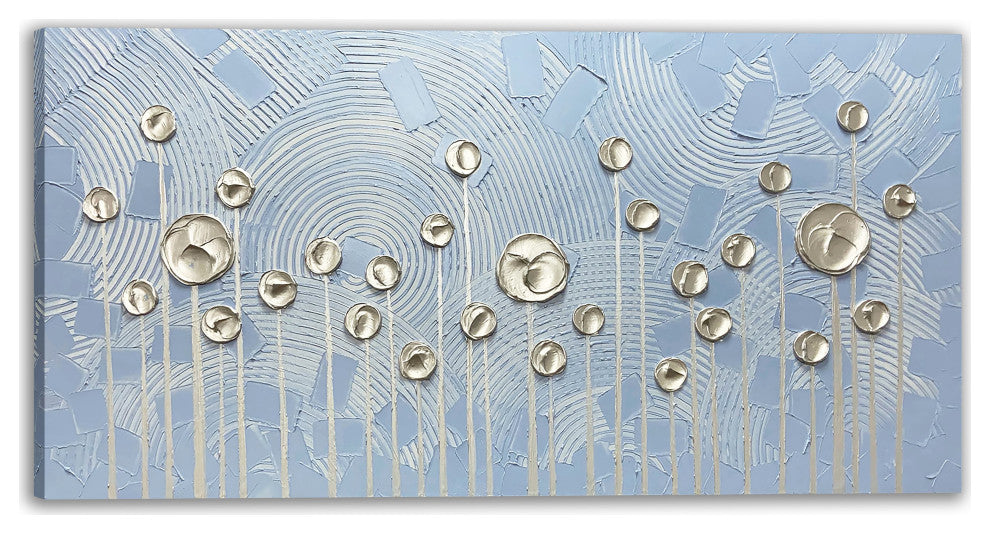 Modern Floral Abstract Hand-Painted Textured Canvas Art