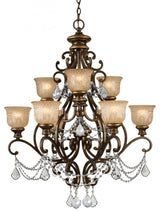 Crystorama 7509-BU-CL-MWP, 9 Light Chandelier - Bronze Umber
