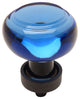 Cosmas 6355ORB-BL Oil Rubbed Bronze Cabinet Round Knob, Set of 5, Glass, Blue