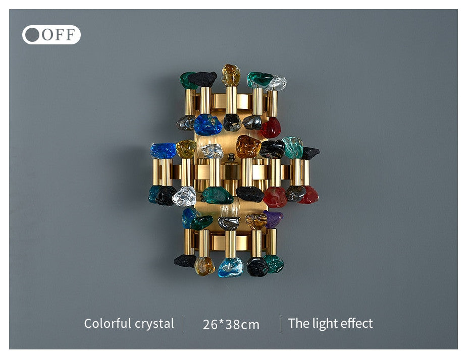 Coruna | Modern colorful design sconce for bedroom, Colorful Crystal