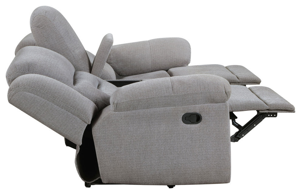 Gilson Chenille Upholstered Reclining Loveseat Grey