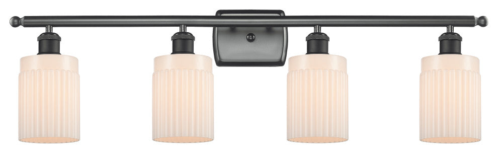 Hadley 3-Light Bath Vanity-Light, Matte Black, Matte White